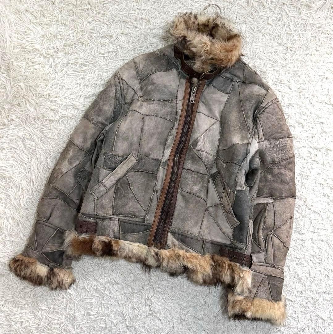 Avirex B-3 Patchwork Shearling Flight Jacket M Le… - image 2