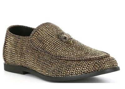 Kurt Geiger Hugh Eagle Drench Crystal Embellished Logo  Shoes Slip On Boys 13/31