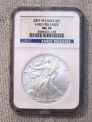 2007-W (Burnished) Silver American Eagle MS-70 Early Releases