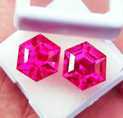 Natürlich Rosa Saphir 8 Zu 10 Karat Lose Edelstein Hexagon Cut Paar Zertifiziert