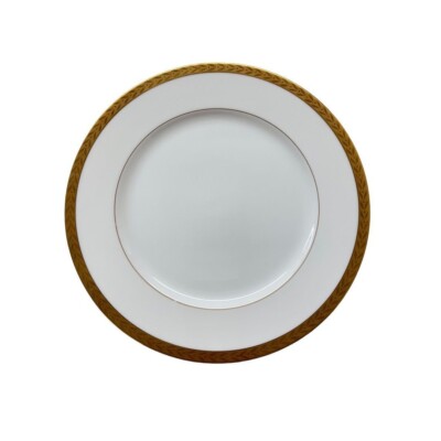 Sango Royalty Pattern White Gold Trim Dinner Plate 10.5'' 1970s