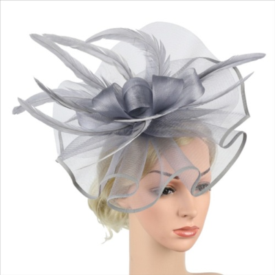 1PC Women Fascinators Hat Flower Mesh Feathers Hat Party  display picture 2