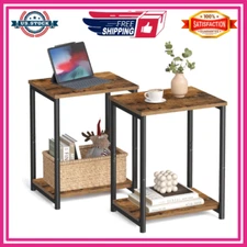 Side Tables Set of 2, Small End Table, Nightstand for Living Room, Bedroom, O...