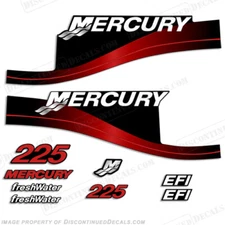 Fits Mercury 225hp Decal Kit - 1999-2004 (Red) - EFI Freshwater