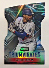 2023 Stadium Club Triumvirates # T-22 Mookie Betts Die-Cut Black /99 - Dodgers