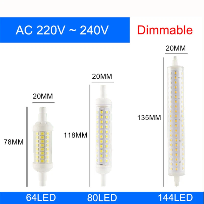 R7S LED Leuchtmittel Halogenstab Brenner Fluter Strahler Birne Ersatz 78/135mm - Bild 4 von 4