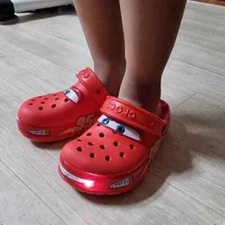 NEW Kid’s LIGHT-UP Lightning McQueen NWT Kid Shoe Clog Disney C9-J3 Sizes,,