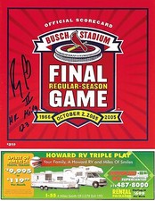St. Louis Cardinals RAY LANKFORD Signed FINAL GAME at Busch Stadium SCORECARD b