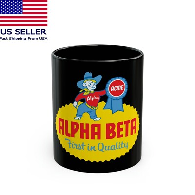Alpha Beta Supermarket 11oz 15oz Coffee Tea Black Mug