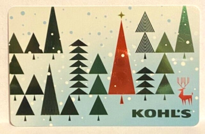 Kohl's Christmas Pine Trees Reindeer Winter Forest Foiled 2014 Gift Card
