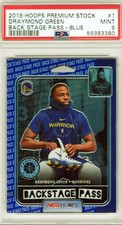 Draymond Green 2019-20 Hoops Premium Stock #1  Backstage Pass - Blue PSA 9