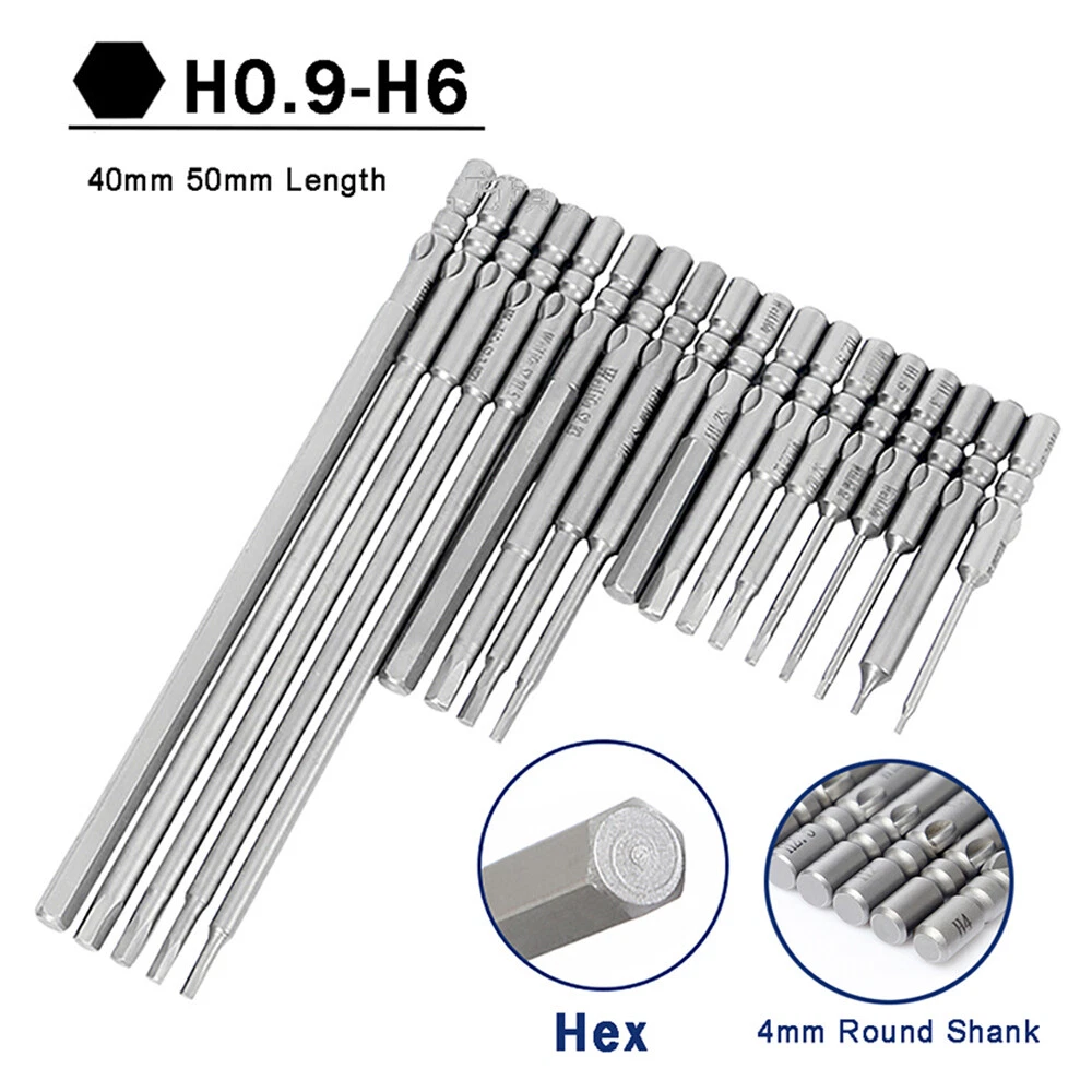 Screwdriver Bit H0.9 H1.27 H1.3 H1.5 H2 H2.5 H3 H4 H5 H6 Hex Bis 4mm Round Shank