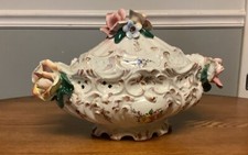 Vintage Large Vintage Capodimonte Porcelain Soup Tureen Beautiful