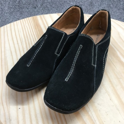 Naturalizer Loafer Womens 8.5W Black Fadrina Round Toe Slip On Casual Suede - Picture 3 of 16
