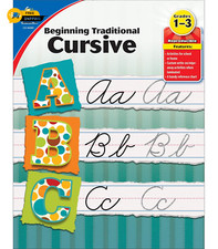 Beginning Traditional Cursive Handwriting Workbook for Kids Handwriting Pract...