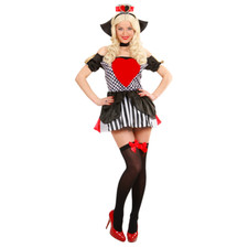 COSTUME VESTITO ABITO REGINA DI CUORI CARNEVALE HALLOWEEN COSPLAY DONNA ADULTO-