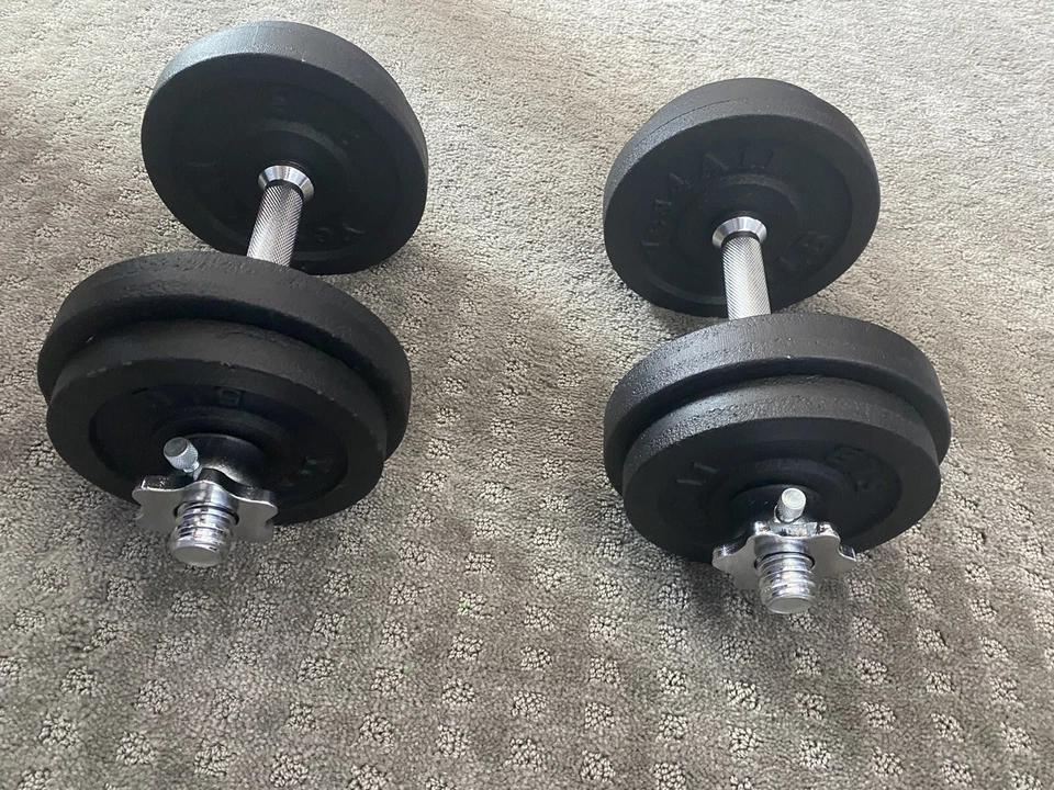 Mancuernas ajustables de hierro fundido Yes4All D1IBZ, 60 lb. Foto 3 de 3