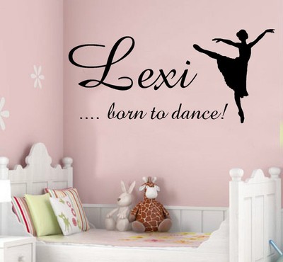 Dance Wall Art Sticker Girls Name Quote Personalised Bedroom Nursery Decals Ebay