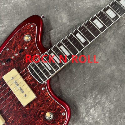 Red Jazzmaster Electric Guitar P90 HH 6 String Rosewood Fretboard