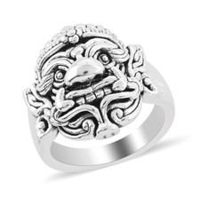 Unique Barong Ring in Black Oxidized Sterling Silver 5.50 Grams