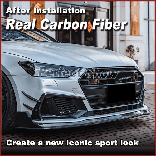 Spoiler attacco anteriore in carbonio adatto per Audi A7 Sline S7 2019-20 - Foto 2 di 13