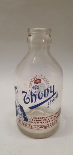 Antik Selten Babyflasche Thony Stéril aus Glas Pub Molkerei Des Nouvion Aisne - Bild 1 von 8