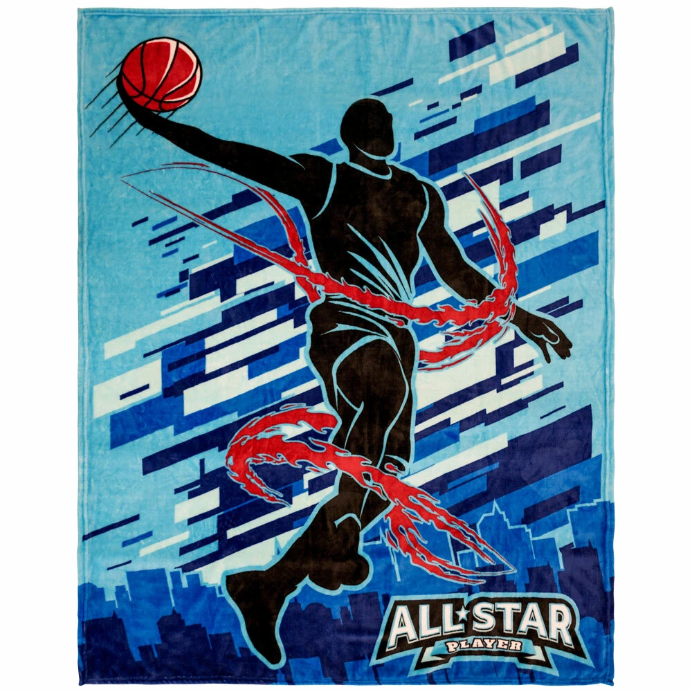 Basketball Plush Blanket 50x60 Basketball All Star Blanket Kid Throw Blanket