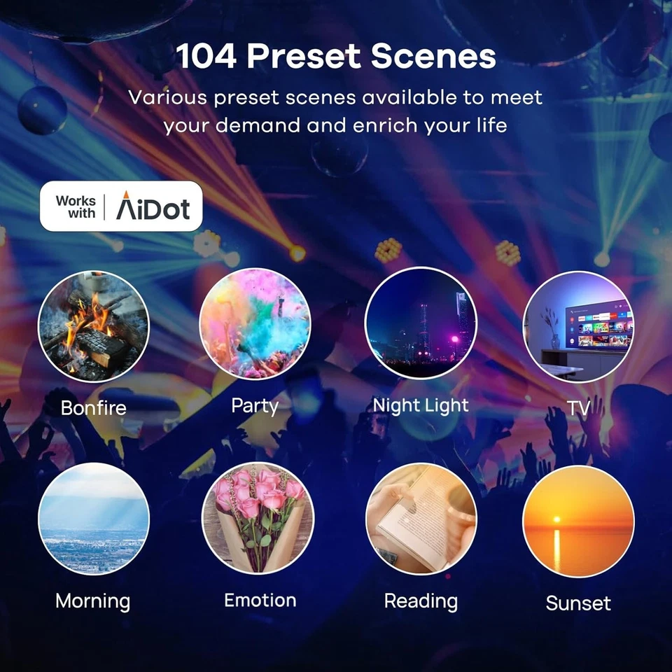 A19 LED RGB Smart Light Bulb 9W 900LM Bluetooth E26 Base APP Control 2 Pack - Image 3 of 4