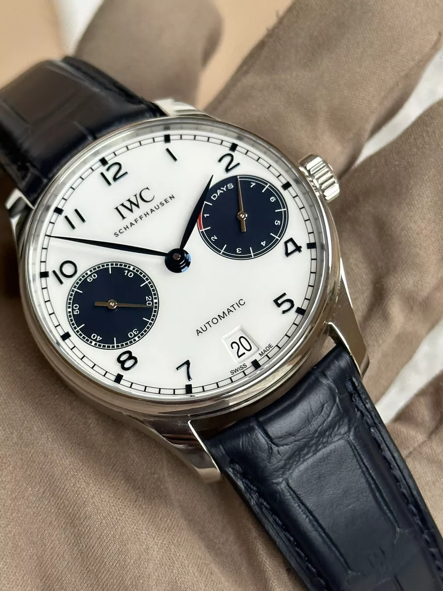 IWC Portugieser Automatic 7 Day Steel WHITE DIAL Watch Portuguese