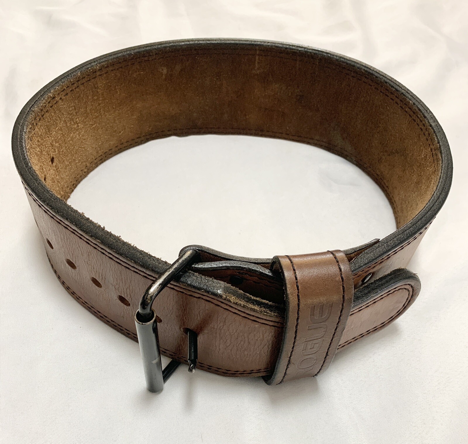 Rogue Fitness Pin Buckle Real Leather Lever Weightlifting Belt M/L 31-39” Brown