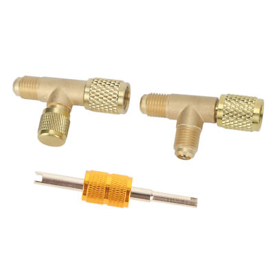 Brass Tee Adapter Quick Coupler For R12 R134 HAVC EUY
