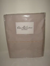 Robert Graham Fine Line King Flat Sheet Biscotto Light Beige Cotton $200