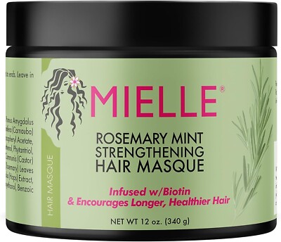 Rosemary Mint Strengthening Hair Masque, Infused w/Biotin, 12 Ounces uk seller