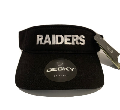 Raiders Visor Hat Cap Decky Adjustable Black Custom Embroidered