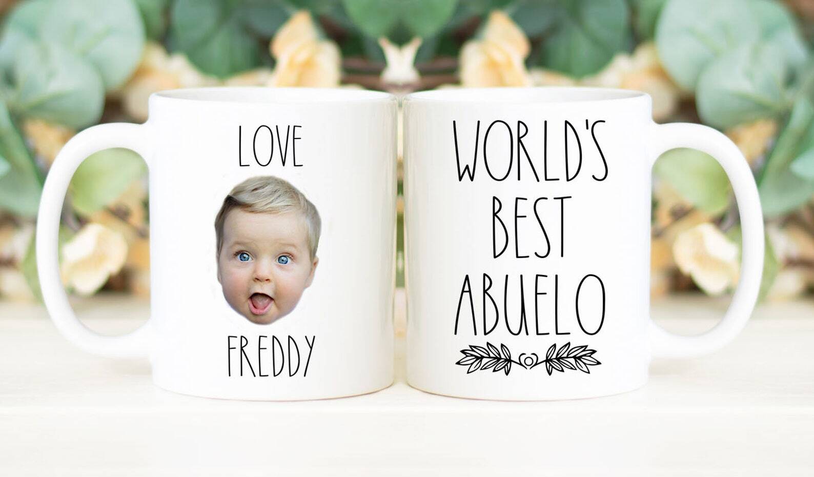 La mejor taza de café Abuelo del mundo regalo del día del padre personalizada con foto de niños