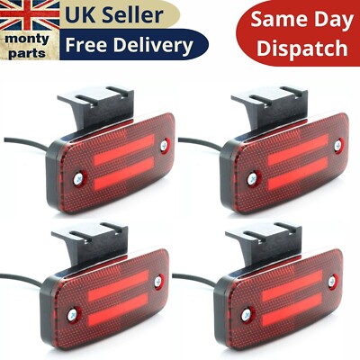 4 Stück 8 SMD LEDs Rückleuchten Neon Rot Seitenmarkierungsleuchten Chassis Wagen LKW Bus