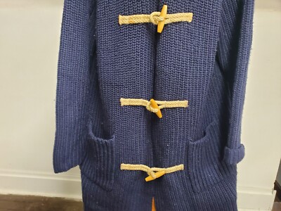 VTG Polo Ralph Lauren Women's Navy Blue Wool Toggle Duffle Coat