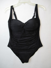 H2OH Colours One Piece Swim Suit Womens Size M Black