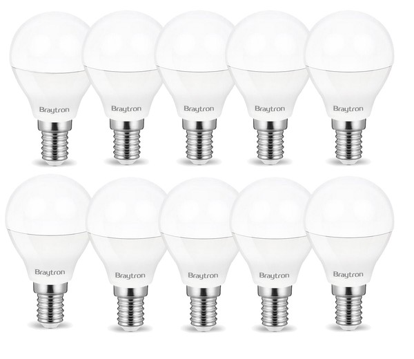 10X Led Leuchtmittel Birne E14 Kugel 5 Watt 450 Lumen Kaltweiß 10Er Pack-image
