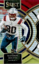 2023 Panini Select #116 Kayshon Boutte Red Yellow Die-Cut Prizm Rc Patriots