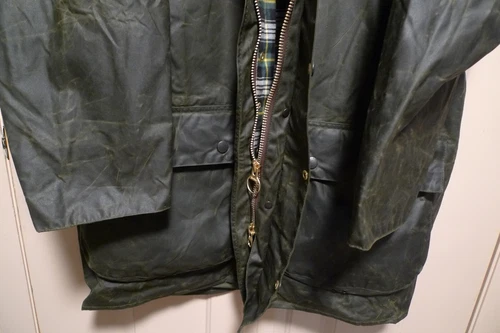 BARBOUR- A200 BORDER WAX COTTON JACKET - SAGE - MADE @ UK - EXCELLENT - 48 image 10