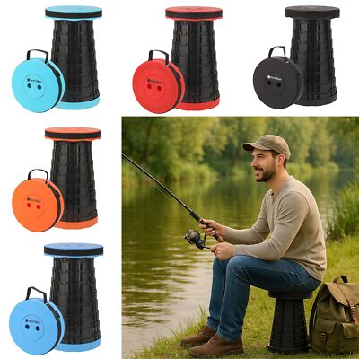 Tragbarer Outdoor Klapphocker Teleskopsitz Camping Faltbar Angelhocker