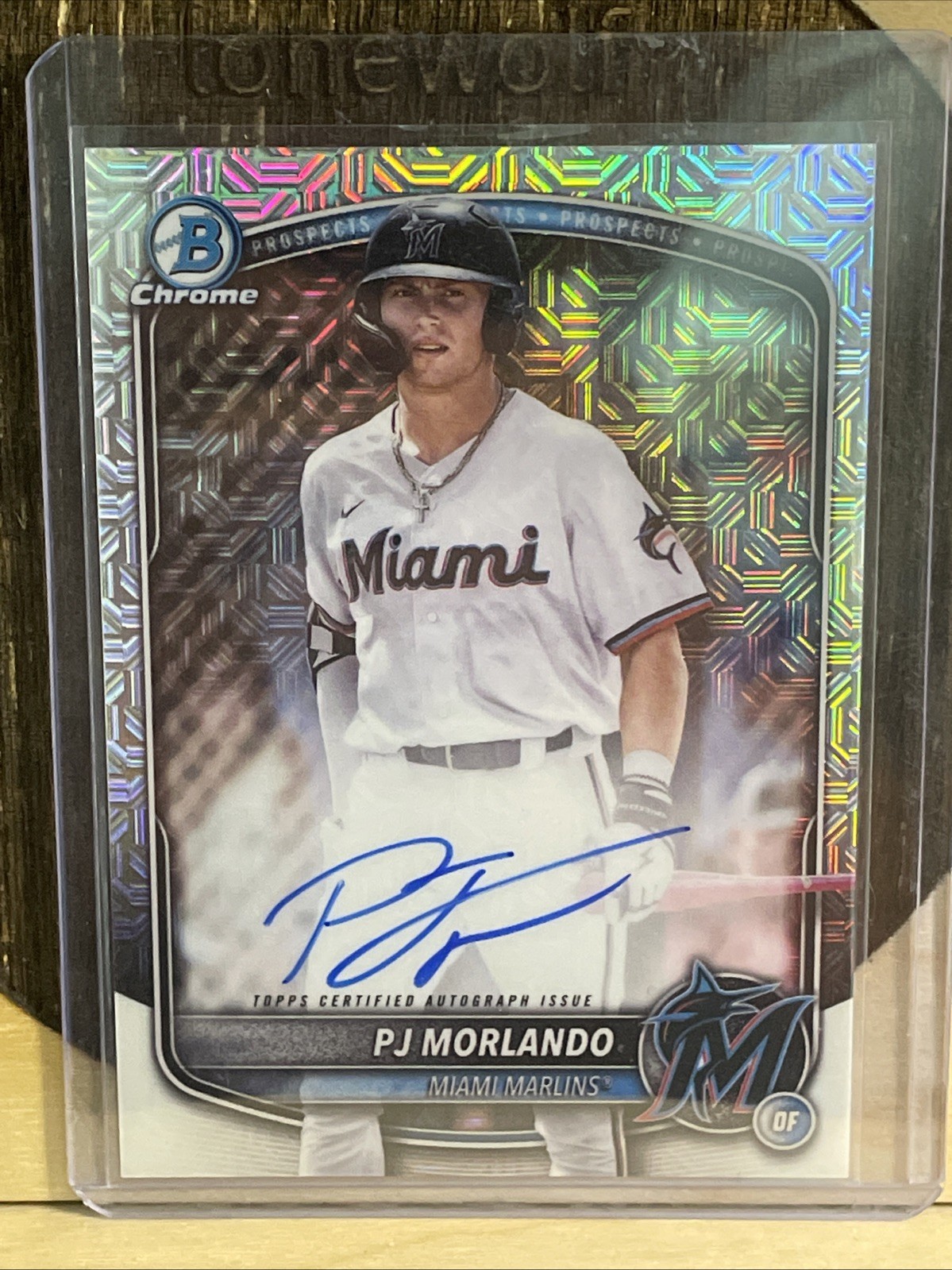 2025 Bowman Mega - PJ Morlando Auto Mojo Refractor #BMA-PM Marlins
