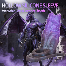 Penis Sheath Male Fantasy Sleeve Girth Enlarger Extender Wearable Hollow Sleeve