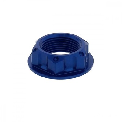 Mutter für Lenkkopf M24x1.50mm Alu blau für Kawasaki KLV 1000 A Bj. 2004-2006