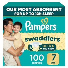 Pampers Swaddlers Ultra Day  Night Diapers, Size 7 26-50 lbs , 100-count