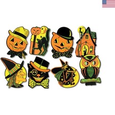 Classic Halloween Cutouts - 8 Count, 8.5 x 9.25 Inches, Family-Friendly Fun