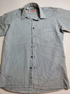 Bandini by Sir Dali Button Up Shirt Mens 15 1/2 Gray Check Collared Short Sleeve