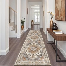 Runner Rug 2x8, Washable Hallway Runner Rugs, Non-Slip Low-Pile Soft Kitchen Rug