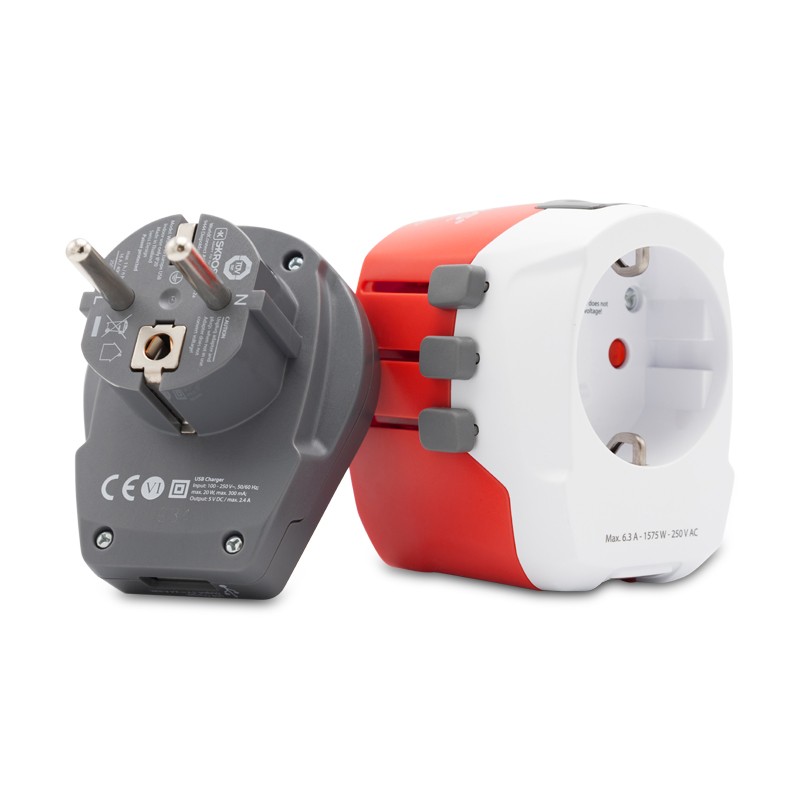 Travel Adapter Travel Plug World Wide with 3 USB Ports Skross Holiday